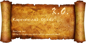 Kapronczai Ottó névjegykártya