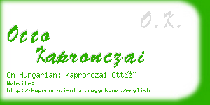 otto kapronczai business card